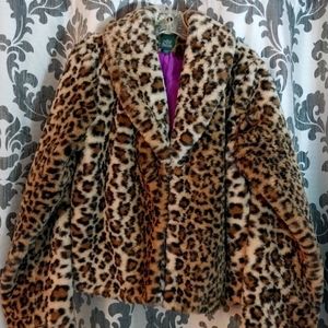 Leopard print "fur" jacket